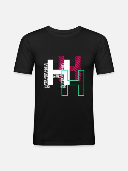 Letter H - Design Gift - Men's Slim Fit T-Shirt - black