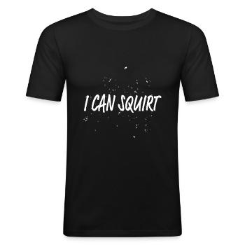 Squirt - Männer Slim Fit T-Shirt - Schwarz - Vorne - Nik (191cm)