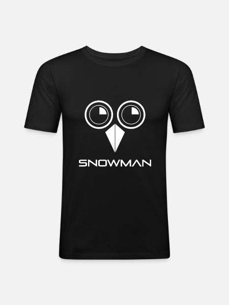 Kokain Schneemann - Männer Slim Fit T-Shirt - Schwarz