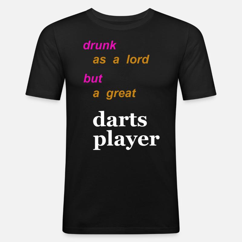 darts and beer - Männer Slim Fit T-Shirt - Schwarz