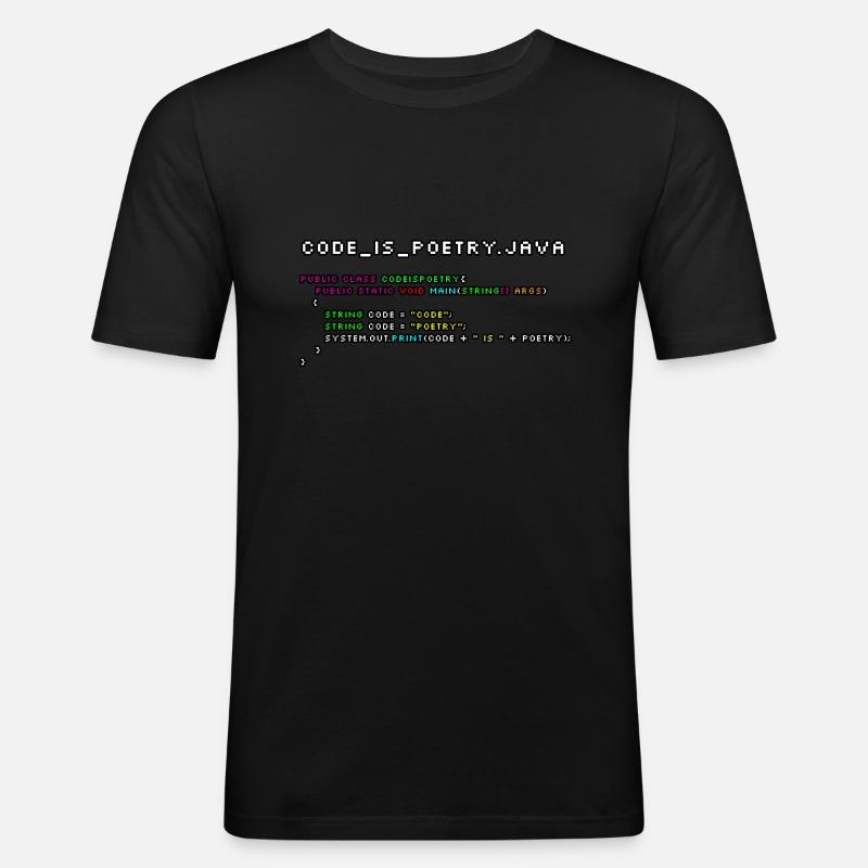 Le code est poetry.java - T-shirt près du corps Homme - noir
