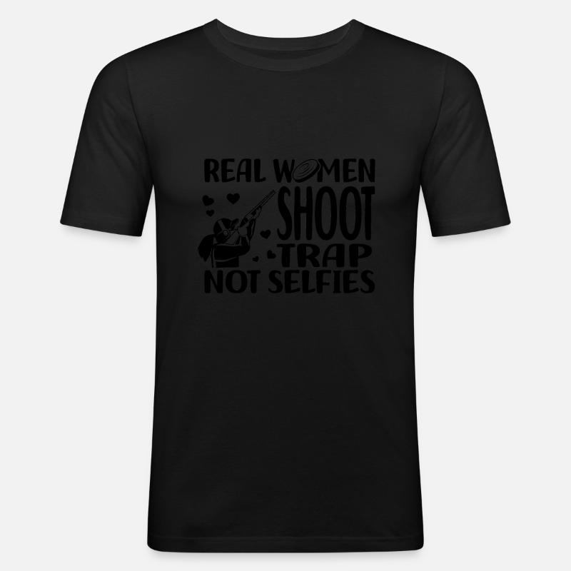 Trapschießen - Männer Slim Fit T-Shirt - Schwarz