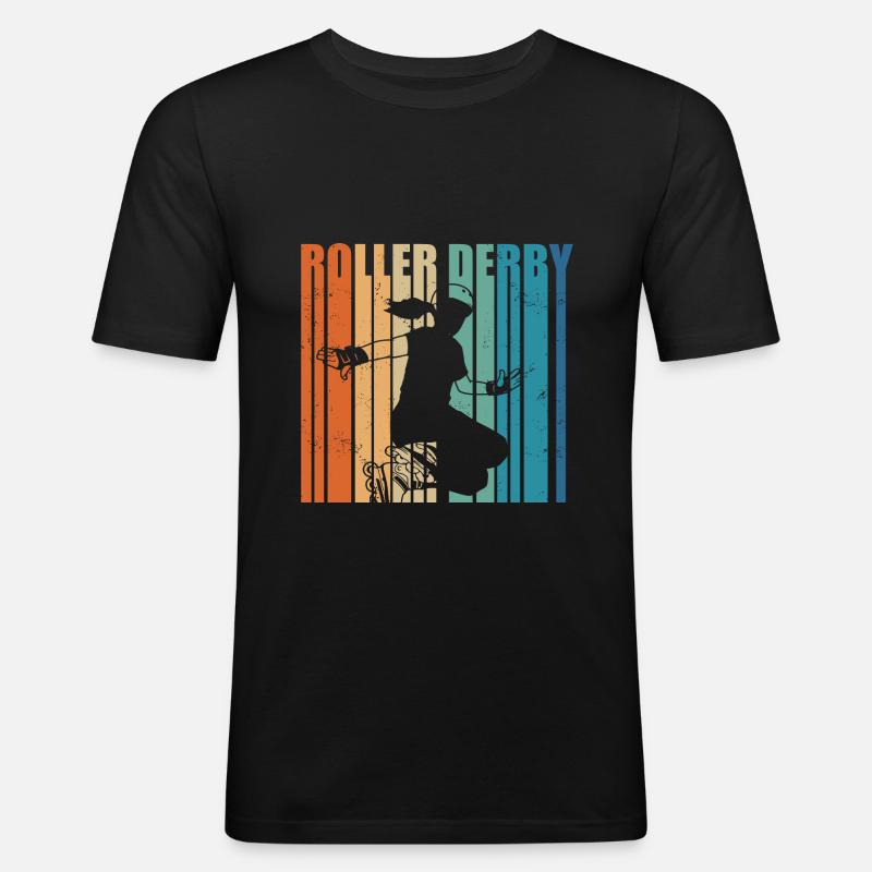 Roller Derby - Männer Slim Fit T-Shirt - Schwarz