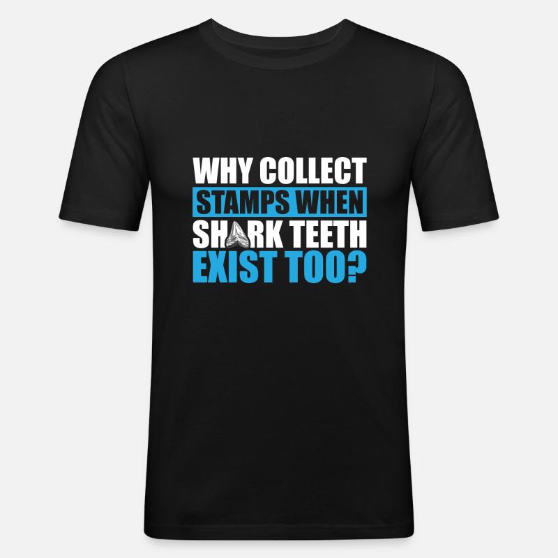 Haifischzahn - Männer Slim Fit T-Shirt - Schwarz