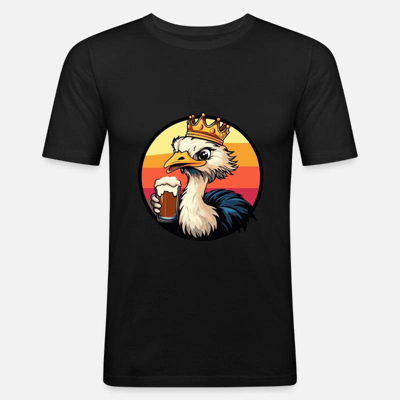 Strauß Bier - Männer Slim Fit T-Shirt - Schwarz