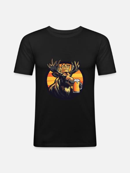 Moose Beer - Men's Slim Fit T-Shirt - black