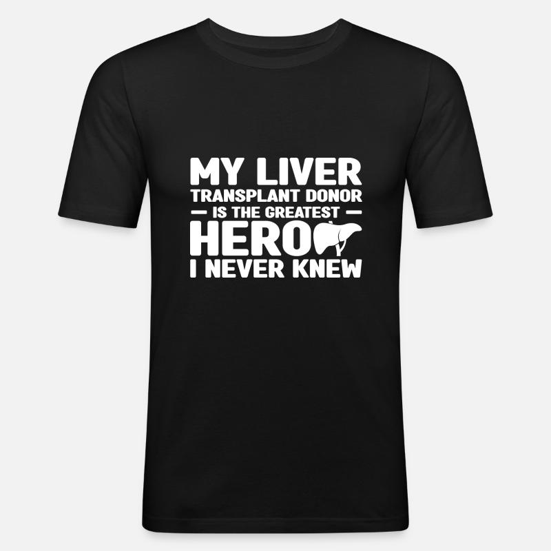 Leberempfänger - Männer Slim Fit T-Shirt - Schwarz
