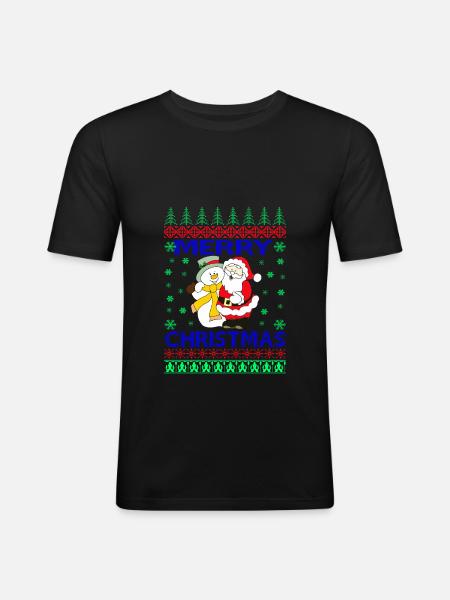 MERRY CHRISTMAS - Men's Slim Fit T-Shirt - black