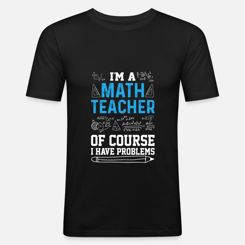 Mathelehrer - Männer Slim Fit T-Shirt - Schwarz