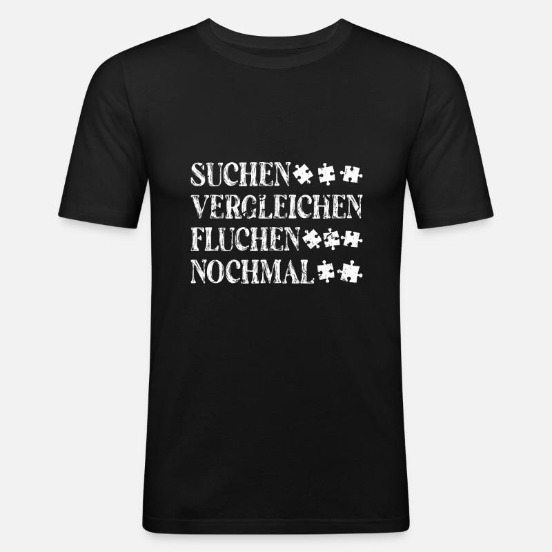 Puzzle - Männer Slim Fit T-Shirt - Schwarz