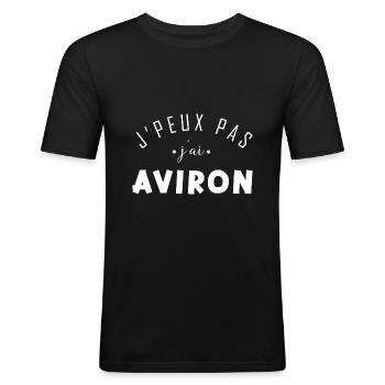 j peux pas j ai Aviron - idée cadeau RAMEUR - T-shirt près du corps Homme - noir - Devant - Nik (191cm)
