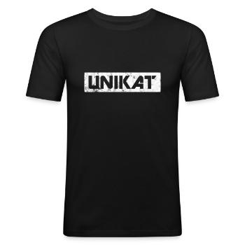 Unikat - Männer Slim Fit T-Shirt - Schwarz - Vorne - Nik (191cm)