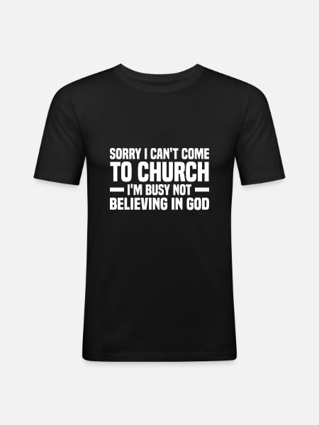 Atheismus - Männer Slim Fit T-Shirt - Schwarz