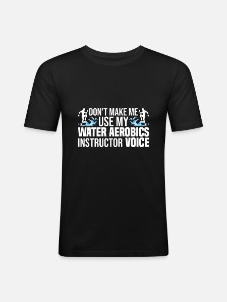 Water Aerobics - Männer Slim Fit T-Shirt - Schwarz