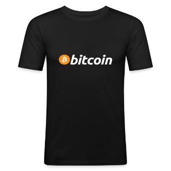 BITCOIN - Men's Slim Fit T-Shirt - black - Front - Nik (191cm)