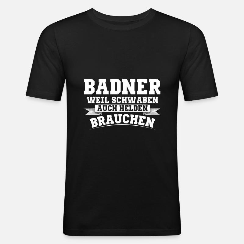 Badisch - Männer Slim Fit T-Shirt - Schwarz