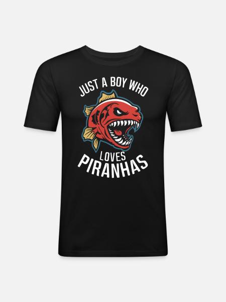 Piranha - Männer Slim Fit T-Shirt - Schwarz