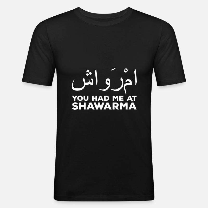 Shawarma - Männer Slim Fit T-Shirt - Schwarz