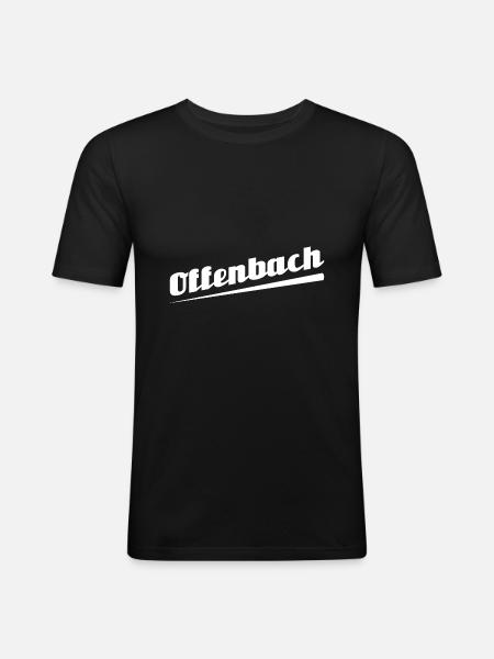 Offenbach - Textdesign mit Stadtnamen - Männer Slim Fit T-Shirt - Schwarz
