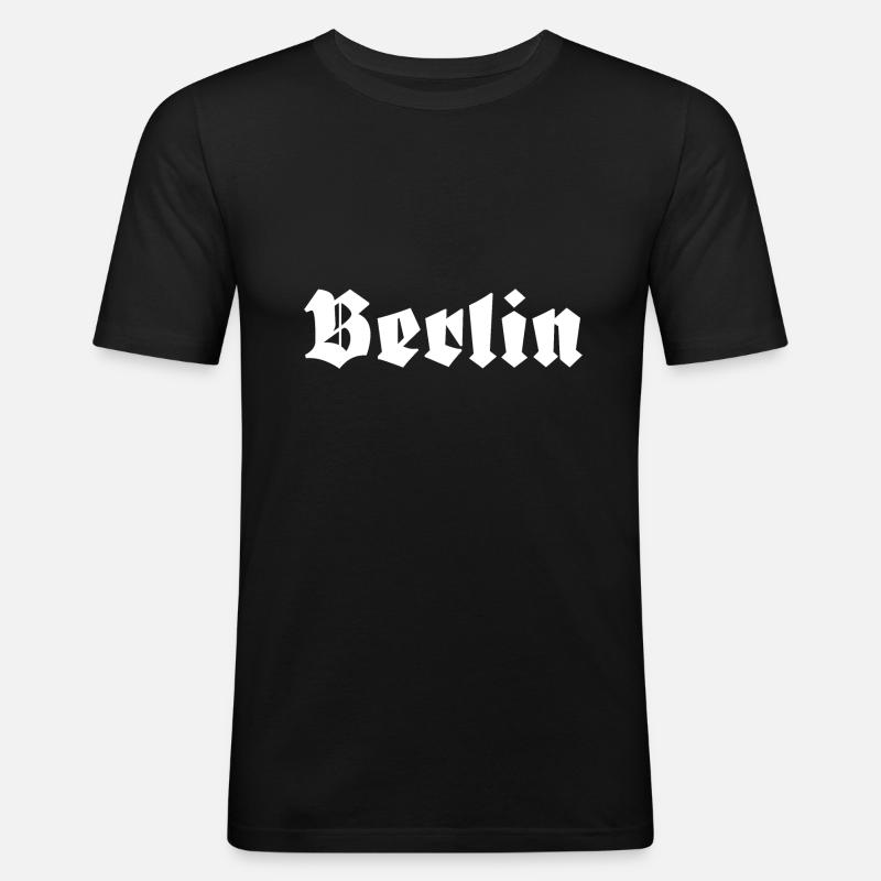 Berlin - Männer Slim Fit T-Shirt - Schwarz