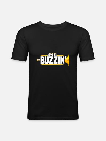 Mellophonist - Männer Slim Fit T-Shirt - Schwarz