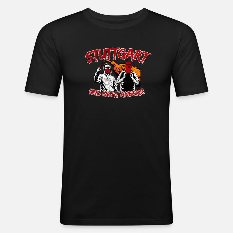 Stuttgart und nicht anders UPDATE - Männer Slim Fit T-Shirt - Schwarz