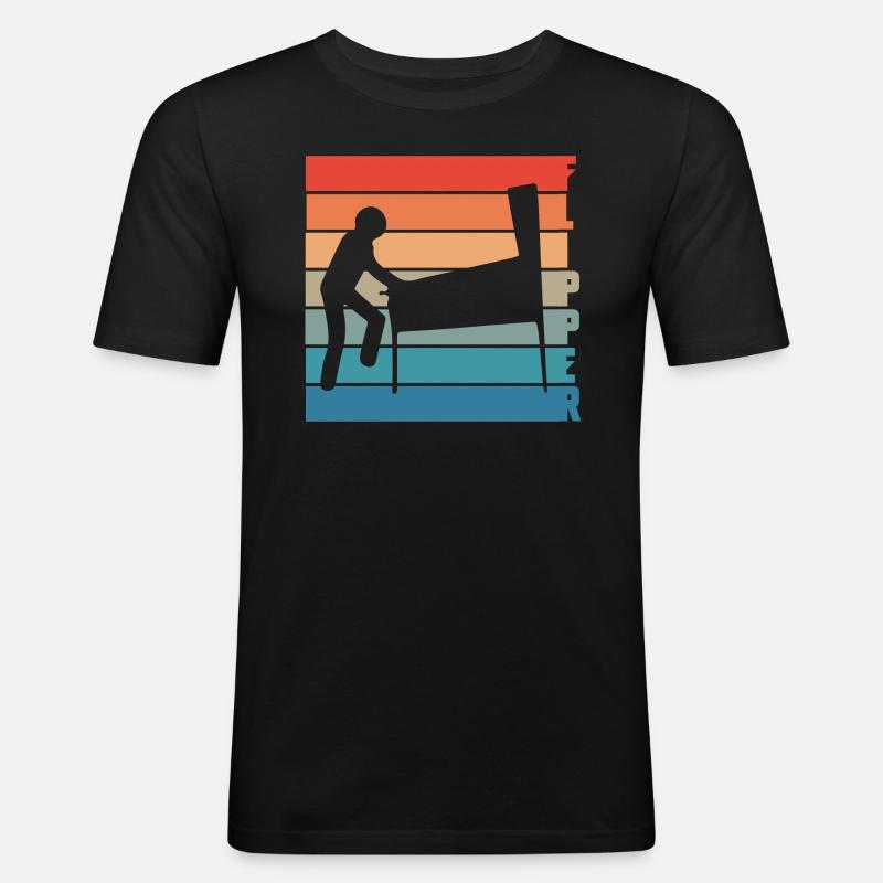 Flipper - Männer Slim Fit T-Shirt - Schwarz