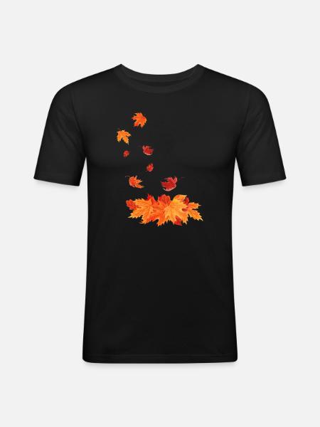 Autumn leaves that fall - Men's Slim Fit T-Shirt - black