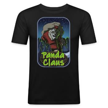 DNT Panda Claus - T-shirt près du corps Homme - noir - Devant - Nik (191cm)