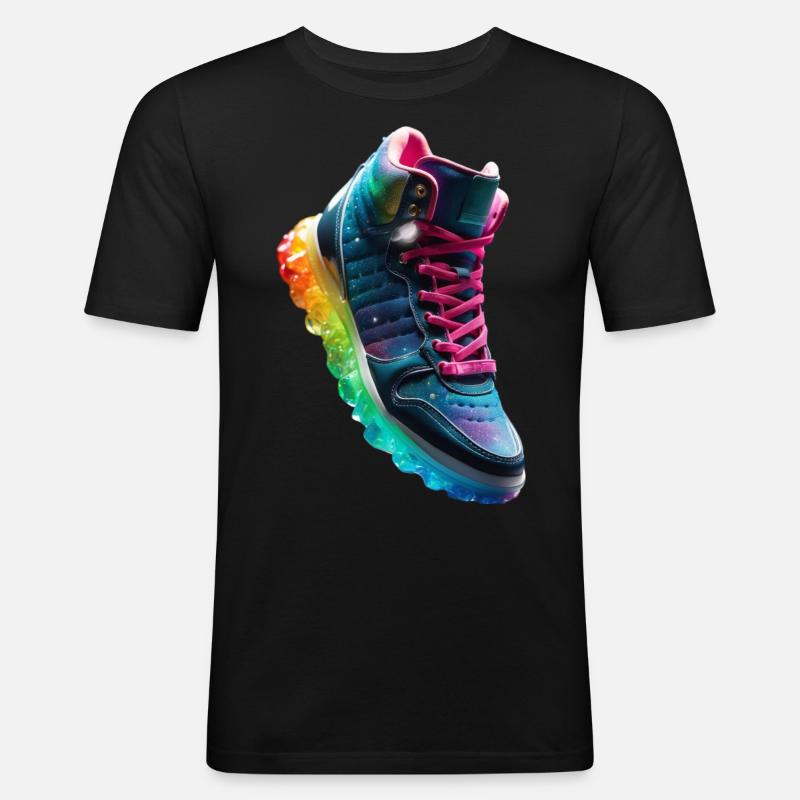 Bunte Schuhe - Männer Slim Fit T-Shirt - Schwarz