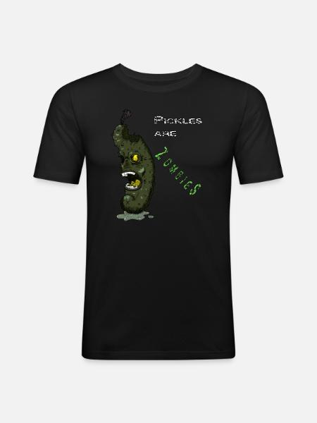 Gurken sind ZOMBIES! - Männer Slim Fit T-Shirt - Schwarz