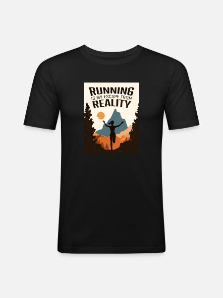 Marathon, Trail Running, Runner - Men's Slim Fit T-Shirt - black