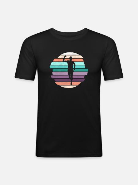 Retro Marathon, Trail Running - Men's Slim Fit T-Shirt - black