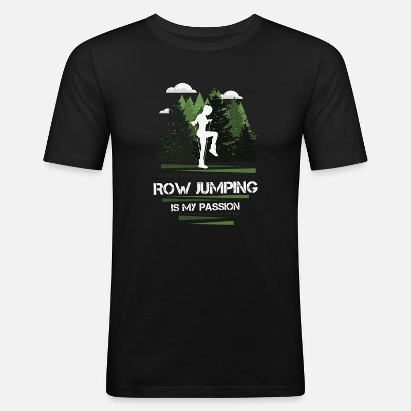 Rope Jumping Passion - Männer Slim Fit T-Shirt - Schwarz