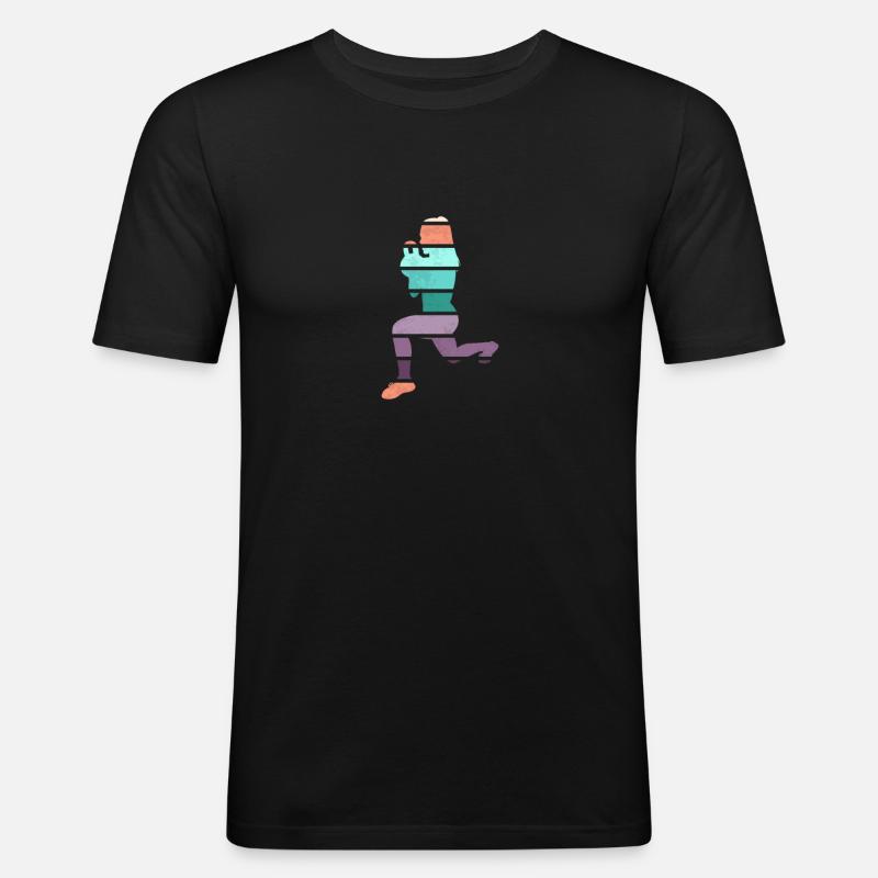 Retro HIIT - Männer Slim Fit T-Shirt - Schwarz