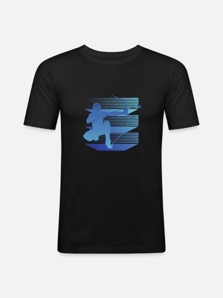 Flèche de géométrie - T-shirt près du corps Homme - noir