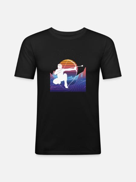 Balise fléchée Vaporwave - T-shirt près du corps Homme - noir