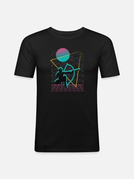 Balise fléchée Vaporwave - T-shirt près du corps Homme - noir