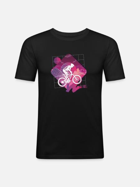 Vaporwave Downhill - Men's Slim Fit T-Shirt - black