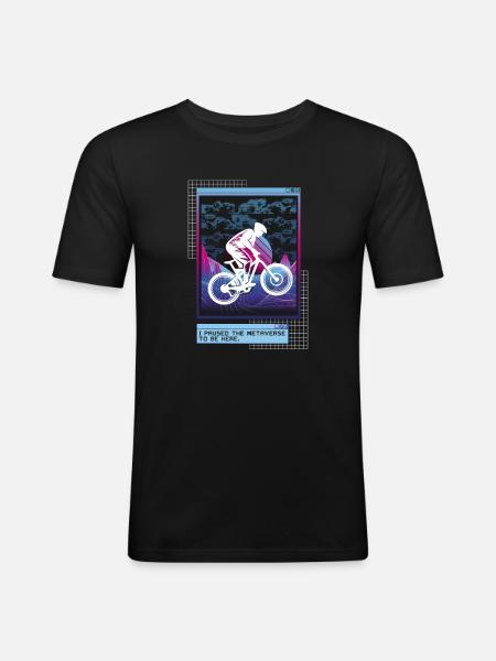 Vaporwave Metaverse Descente - T-shirt près du corps Homme - noir