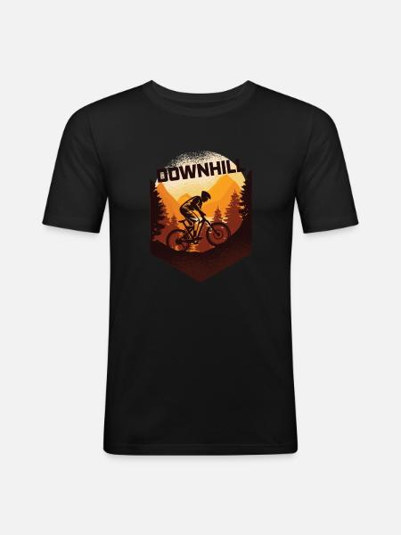 VTT de descente - T-shirt près du corps Homme - noir