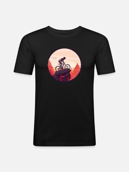 VTT de descente - T-shirt près du corps Homme - noir