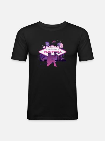Fabuleux monde du paintball - T-shirt près du corps Homme - noir