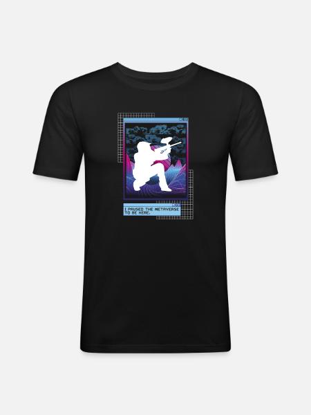 Vaporwave Metaverse Paintball - Men's Slim Fit T-Shirt - black