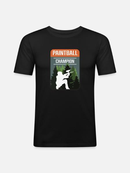 Paintball Champion - Männer Slim Fit T-Shirt - Schwarz