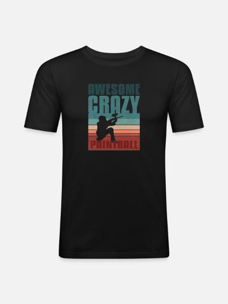 Paintball rétro - T-shirt près du corps Homme - noir