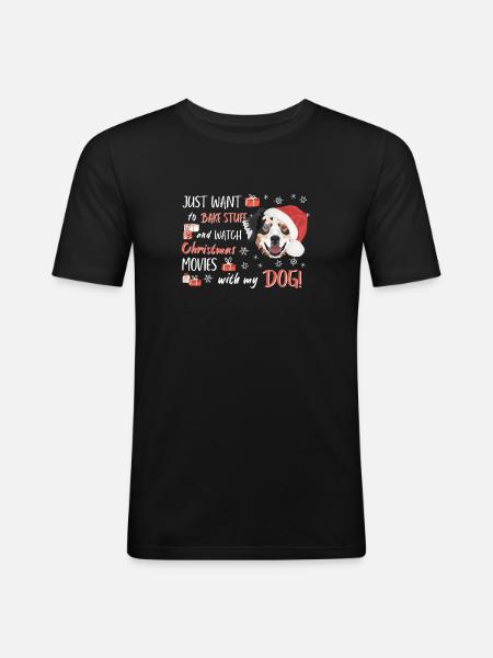 Australian Shepherd Merry Christmas - Men's Slim Fit T-Shirt - black