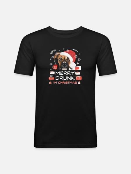 Marché de Noël Boxer - T-shirt près du corps Homme - noir