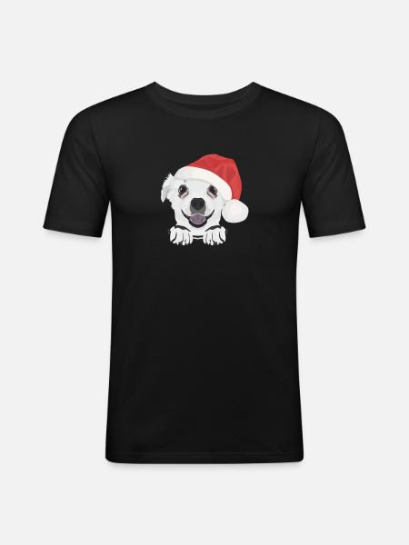 Chihuahua Merry Christmas - Men's Slim Fit T-Shirt - black