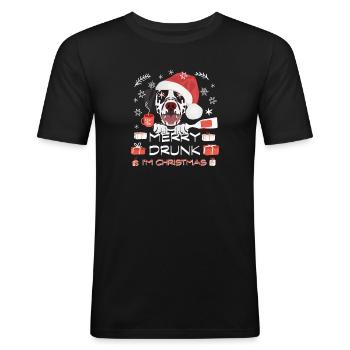 Dalmatian Christmas Market - Men's Slim Fit T-Shirt - black - Front - Nik (191cm)